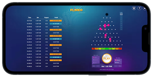 Plinko game op een mobieltje